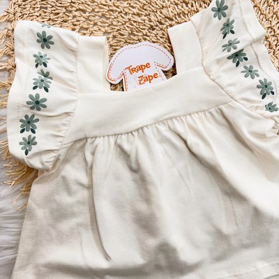 Conj. Batinha com Florzinhas e Short - Verde Conj. Batinha com Florzinhas e Short - Verde